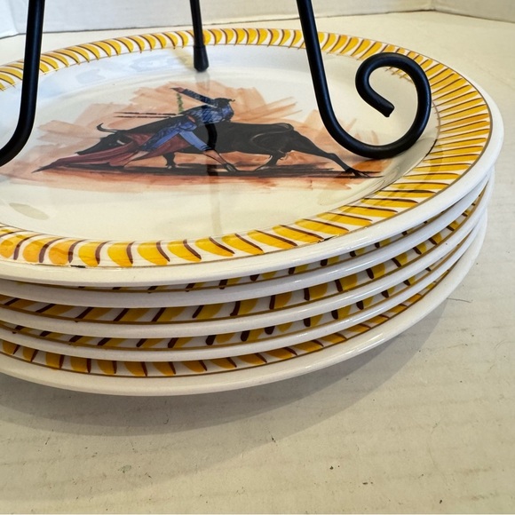 LOFISA Guadalajara Bullfighter Set of 6 Plates Matador Rare Vintage Mexico - Picture 3 of 16